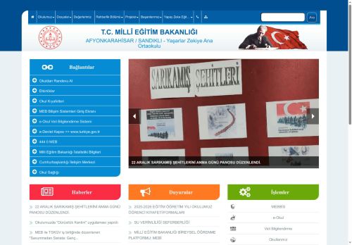 AFYONKARAHİSAR / SANDIKLI - Yaşarlar Zekiye Ana Ortaokulu