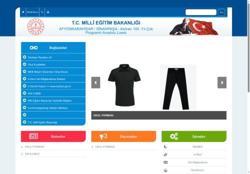 AFYONKARAHİSAR / SİNANPAŞA - Akören 100. Yıl Çok Programlı Anadolu Lisesi