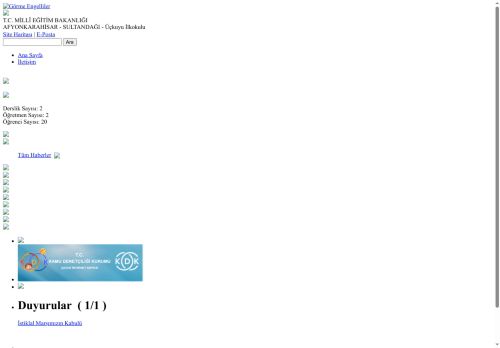 AFYONKARAHİSAR / SULTANDAĞI - Üçkuyu İlkokulu