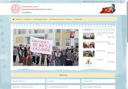 AFYONKARAHİSAR / ŞUHUT - Ortapınar Şehit Muammer Çanta Ortaokulu
