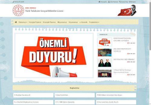 AĞRI / MERKEZ - Türk Telekom Sosyal Bilimler Lisesi