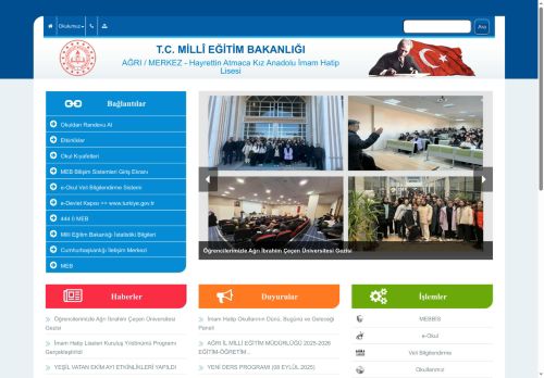 AĞRI / MERKEZ - Hayrettin Atmaca Kız Anadolu İmam Hatip Lisesi