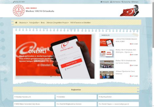 AĞRI / MERKEZ - Merkez 100.Yıl Ortaokulu
