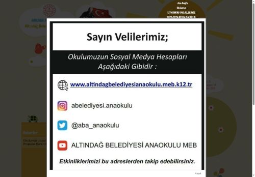 ANKARA / ALTINDAĞ - Altındağ Belediyesi Anaokulu