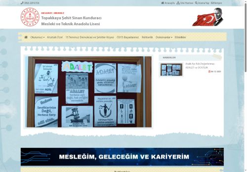 AKSARAY / MERKEZ - Topakkaya Şehit Sinan Kunduracı Mesleki ve Teknik Anadolu Lisesi