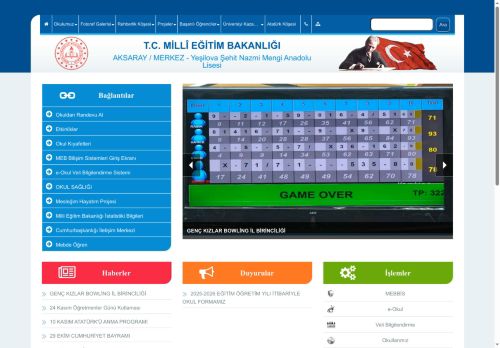 AKSARAY / MERKEZ - Yeşilova Şehit Nazmi Mengi Anadolu Lisesi