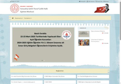 AKSARAY / SARIYAHŞİ - Sarıyahşi Şehit Yusuf Çelik Halk Eğitimi Merkezi