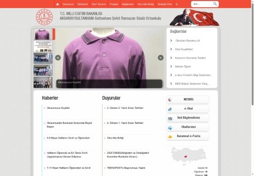 AKSARAY / SULTANHANI - Sultanhanı Şehit Ramazan Süslü Ortaokulu