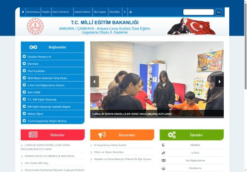 ANKARA / ÇANKAYA - Ankara Lions Kulübü Özel Eğitim Uygulama Okulu II. Kademe