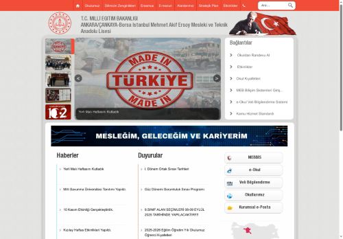 ANKARA / ÇANKAYA - Borsa İstanbul Mehmet Akif Ersoy Mesleki ve Teknik Anadolu Lisesi