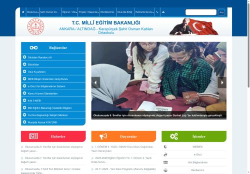 ANKARA / ALTINDAĞ - Karapürçek Şehit Osman Kablan Ortaokulu