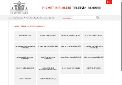 T.C. İstanbul Valiliği - Telefon Rehberi