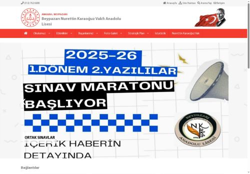 ANKARA / BEYPAZARI - Beypazarı Nurettin Karaoğuz Vakfı Anadolu Lisesi