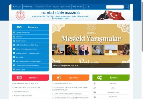 ANKARA / BEYPAZARI - Beypazarı Şehit Sefa Tiftik Anadolu İmam Hatip Lisesi