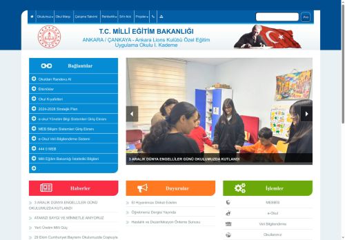 ANKARA / ÇANKAYA - Ankara Lions Kulübü Özel Eğitim Uygulama Okulu I. Kademe