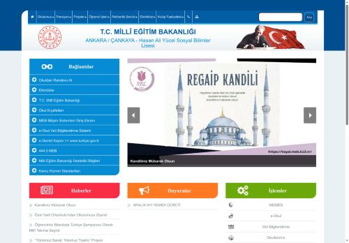 ANKARA / ÇANKAYA - Hasan Ali Yücel Sosyal Bilimler Lisesi