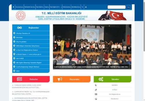 ANKARA / KAHRAMANKAZAN - KAZAN BELEDİYESİ ÖZEL EĞİTİM UYGULAMA OKULU III. KADEME