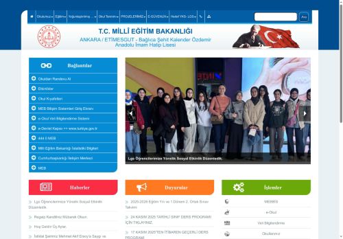 ANKARA / ETİMESGUT - Bağlıca Şehit Kalender Özdemir Anadolu İmam Hatip Lisesi