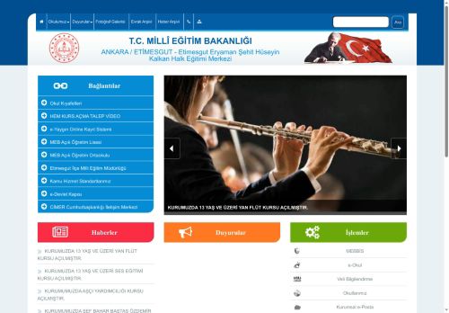 ANKARA / ETİMESGUT - Etimesgut Eryaman Şehit Hüseyin Kalkan Halk Eğitimi Merkezi