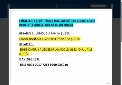 ANKARA / ETİMESGUT - Şehit Ömer Halisdemir Anadolu Lisesi