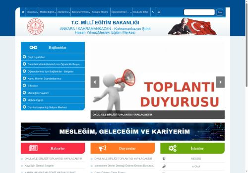 ANKARA / KAHRAMANKAZAN - Kahramankazan Şehit Hasan YılmazMesleki Eğitim Merkezi