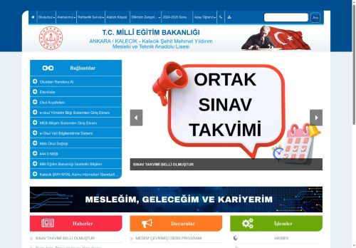 ANKARA / KALECİK - Kalecik Şehit Mehmet Yıldırım Mesleki ve Teknik Anadolu Lisesi