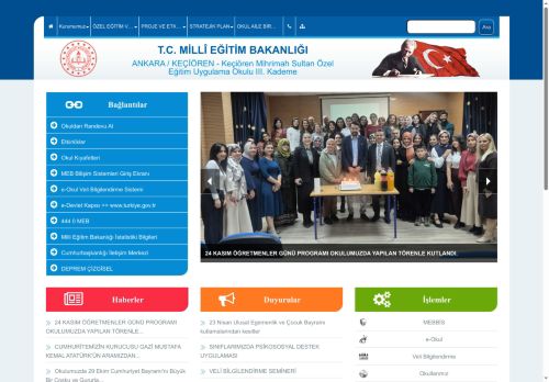 ANKARA / KEÇİÖREN - Keçiören Mihrimah Sultan Özel Eğitim Uygulama Okulu III. Kademe