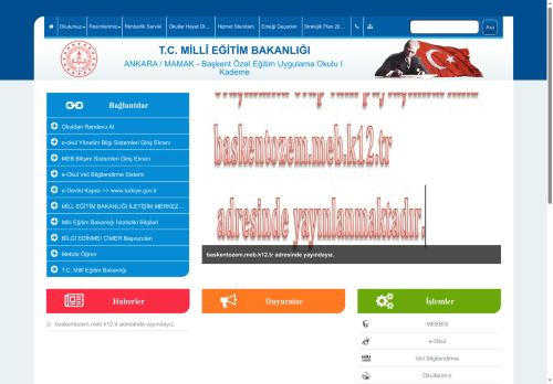 ANKARA / MAMAK - Başkent Özel Eğitim Uygulama Okulu I. Kademe