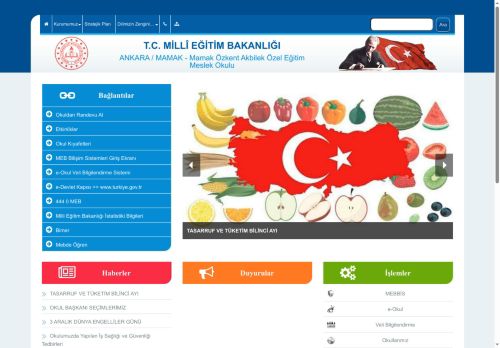 ANKARA / MAMAK - Mamak Özkent Akbilek Özel Eğitim Meslek Okulu