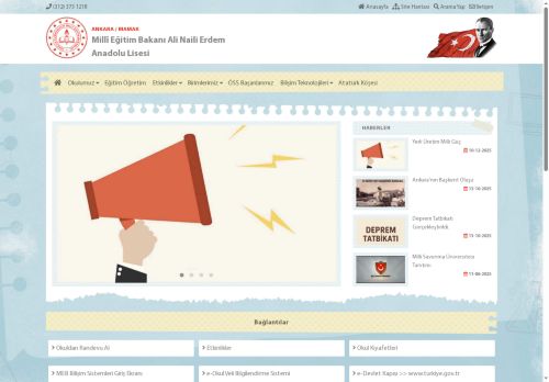 ANKARA / MAMAK - Millî Eğitim Bakanı Ali Naili Erdem Anadolu Lisesi