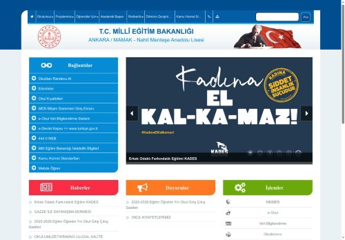 ANKARA / MAMAK - Nahit Menteşe Anadolu Lisesi