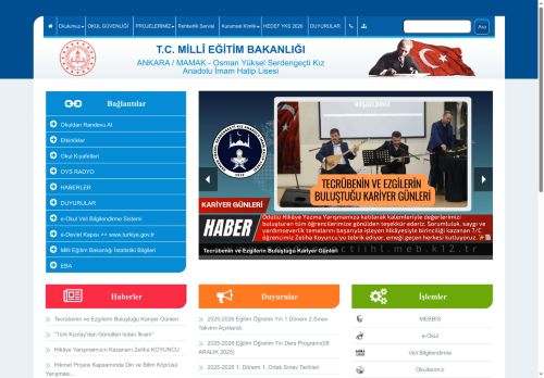 ANKARA / MAMAK - Osman Yüksel Serdengeçti Kız Anadolu İmam Hatip Lisesi