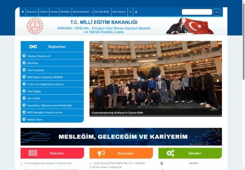 ANKARA / SİNCAN - Ertuğrul Gazi Borsa İstanbul Mesleki ve Teknik Anadolu Lisesi