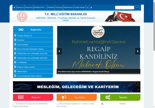 Pınarbaşı Mesleki ve Teknik Anadolu Lisesi - ANKARA / SİNCAN