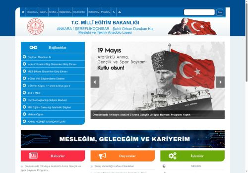 ANKARA / ŞEREFLİKOÇHİSAR - Şehit Orhan Durukan Kız Mesleki ve Teknik Anadolu Lisesi