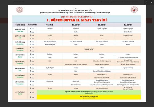 ANKARA / ŞEREFLİKOÇHİSAR - Şereflikoçhisar Anadolu İmam Hatip Lisesi
