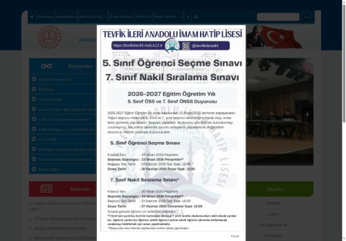 ANKARA / YENİMAHALLE - Tevfik İleri Anadolu İmam Hatip Lisesi