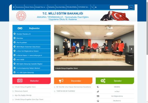 ANKARA / YENİMAHALLE - Yenimahalle Özel Eğitim Uygulama Okulu III. Kademe