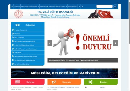 ANKARA / YENİMAHALLE - Yenimahalle Zeynep-Salih Alp Mesleki ve Teknik Anadolu Lisesi