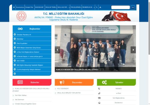 ANTALYA / FİNİKE - Finike Hacı Abdullah Onur Özel Eğitim Uygulama Okulu III. Kademe