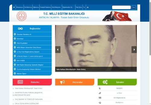 ANTALYA / ALANYA - Toslak Sabir Erkin Ortaokulu