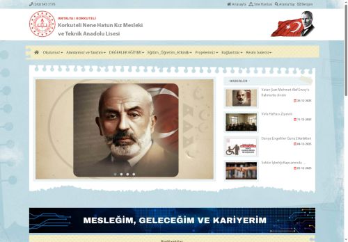 ANTALYA / KORKUTELİ - Korkuteli Nene Hatun Kız Mesleki ve Teknik Anadolu Lisesi