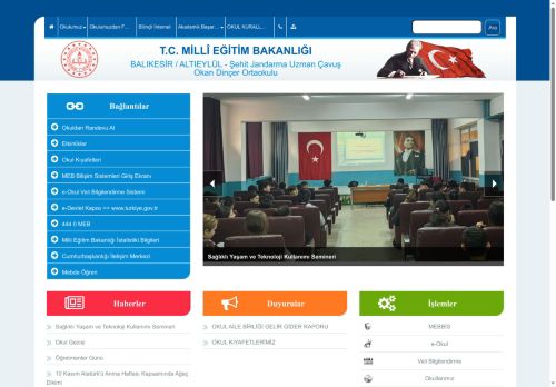 BALIKESİR / ALTIEYLÜL - Şehit Jandarma Uzman Çavuş Okan Dinçer Ortaokulu