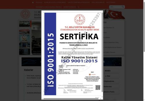 BALIKESİR / AYVALIK - Pakmaya Kenan Kaptan Denizcilik Mesleki ve Teknik Anadolu Lisesi