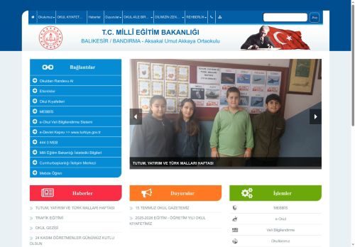 BALIKESİR / BANDIRMA - Aksakal Umut Akkaya Ortaokulu