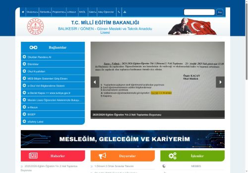 BALIKESİR / GÖNEN - Gönen Mesleki ve Teknik Anadolu Lisesi
