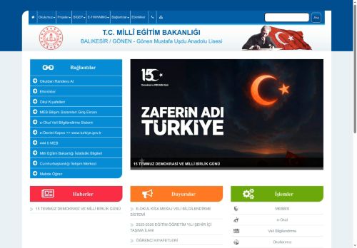 BALIKESİR / GÖNEN - Gönen Mustafa Uşdu Anadolu Lisesi