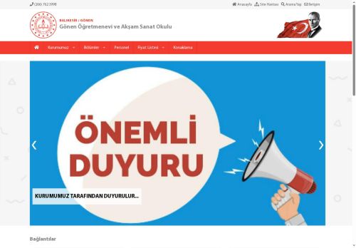 BALIKESİR / GÖNEN - Gönen Öğretmenevi ve Akşam Sanat Okulu