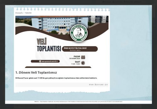 BALIKESİR / GÖNEN - Gönen Ömer Seyfettin Fen Lisesi