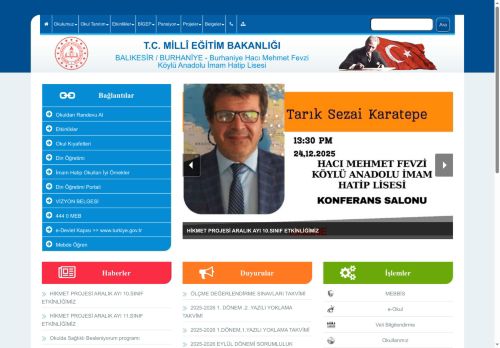 BALIKESİR / BURHANİYE - Burhaniye Hacı Mehmet Fevzi Köylü Anadolu İmam Hatip Lisesi